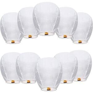 White Hanging Square Sky Lanterns - 10ct (Lot of 2)